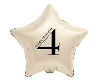 Foil Balloon 18" - Star with Number "4" (creamy)